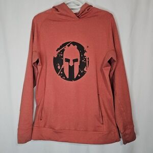 Spartan‎ Race Hoodie Heathered Coral Red Pullover Athleisure Gym Training M